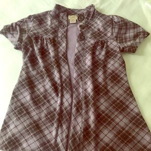 Babydoll purple plaid top